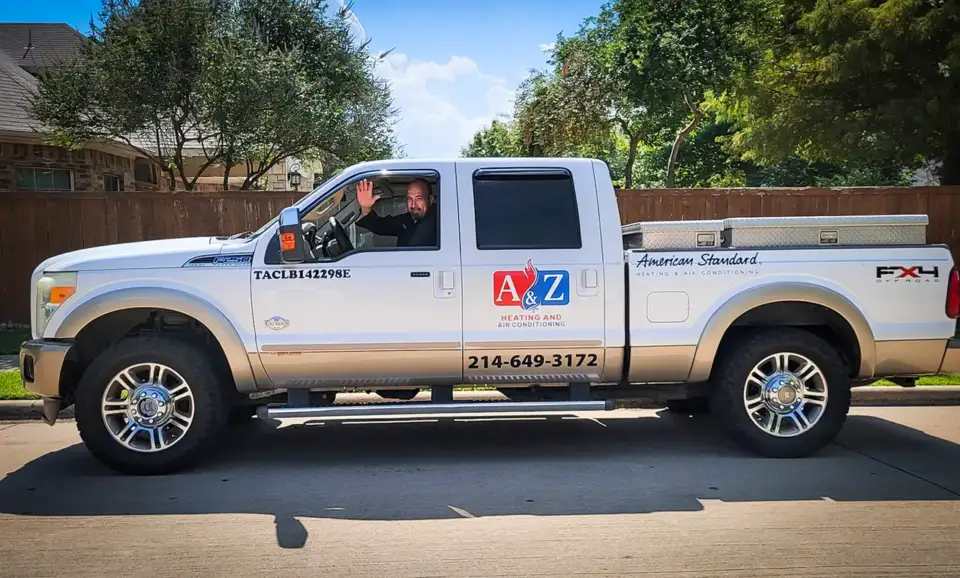 Arnold, founder of A & Z Heating & Air, ready to roll!