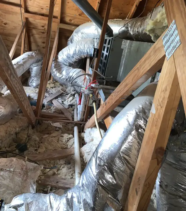 Installation of a attic air handler